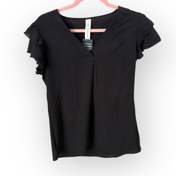 Unbranded Tops - Black Ruffle Sleeve Blouse – Size Small - NWT